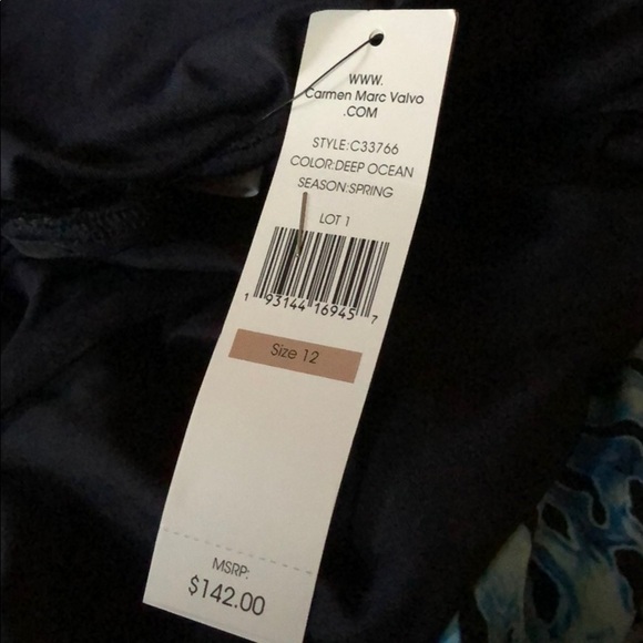 CARMEN Marc Valvo Halter One Piece Swimsuit - Picture 7 of 7